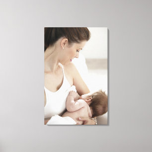 Mother breastfeeding baby 2 canvas print