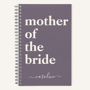 Mother Bride Minimalist Modern Custom Dark Purple Notebook