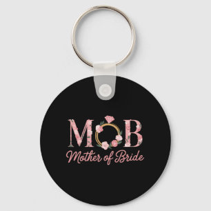 Mother Bride Wedding Mob Floral Pink Diamond Ring Keychain