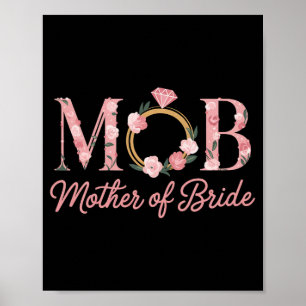 Mother Bride Wedding Mob Floral Pink Diamond Ring Poster