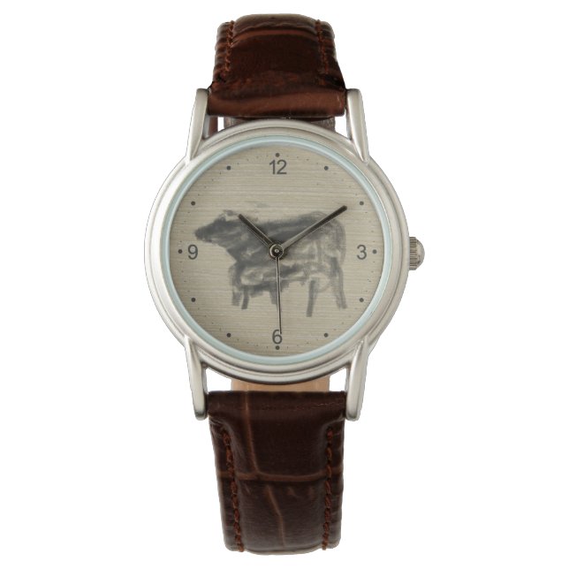 Mother Buffalo and her cub Chinese Ox Year W Watch (Front)