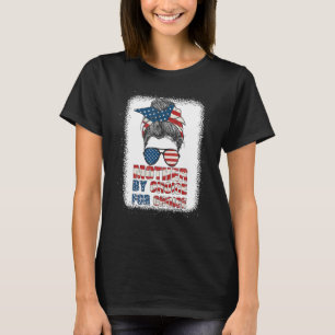 Mother By Choice Pro Choice Messy Bun Us Flag Wome T-Shirt