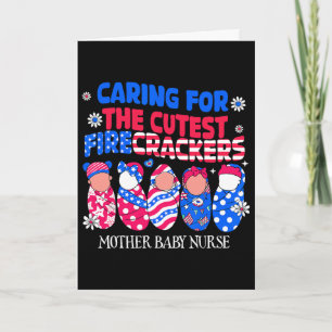 Mother By Nurse Patriotic Usa Flag American Indepe Card