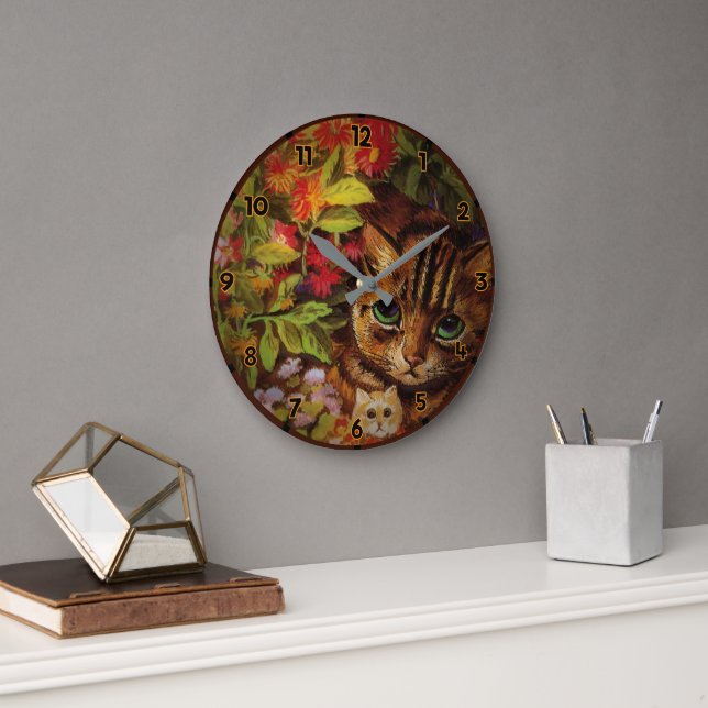 MOTHER CAT AND KITTENS LARGE CLOCK (Office)