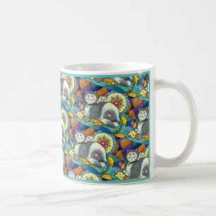 MOTHER CAT & KITTEN, PATCHWORK QUILTS, PINCUSHION COFFEE MUG
