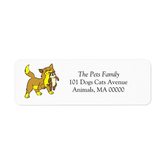 Mother Cat Kitten Return Address Labels Stickers