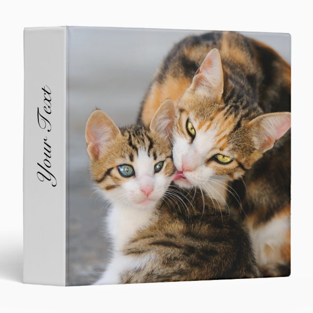 Mother Cat Loves Cute Kitten Animal Photo Binder (Front/Spine)