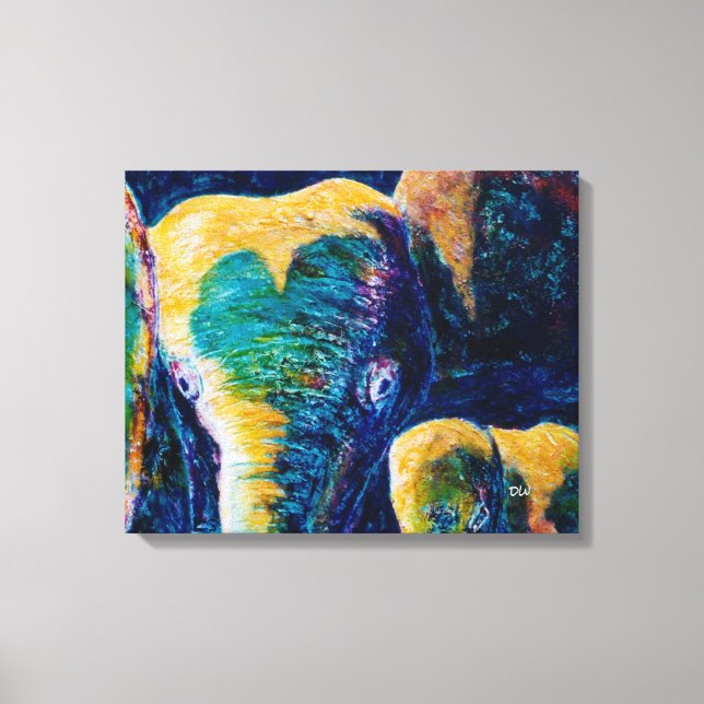 Mother & Child Elephants Canvas Print (Front)