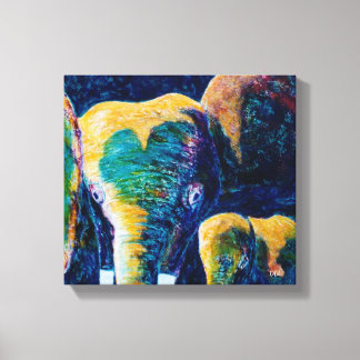 Mother & Child Elephants Canvas Print