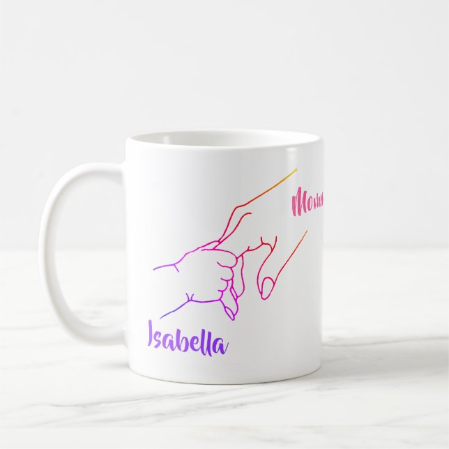 Mother & Child Hands Personalized Mug (Left)