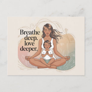 Mother Child Mindfulness Meditation Art Postcard