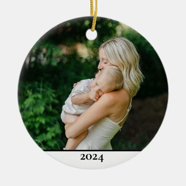 Mother & Child Photo A Moment to Remember Ceramic Ornament (Front)
