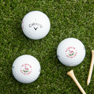 Mother Child Pink Flamingo Spring Tropical Flowers Golf Balls