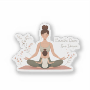 Mother Child Yoga Meditation Art