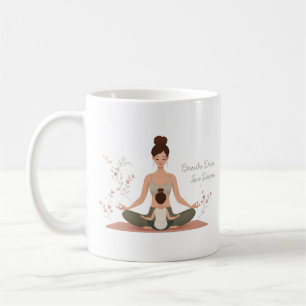 Mother Child Yoga Meditation Art Coffee Mug