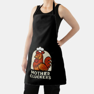 Mother Clucker’s Funny Retro Hen Chef - Vintage Ca Apron