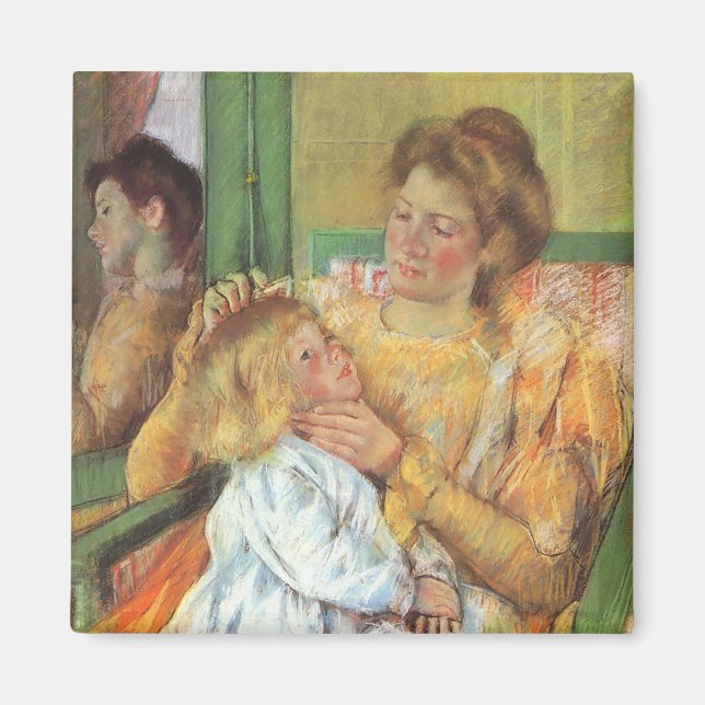 Mother Combing Child's Hair | Mary Cassatt Magnet (Front)