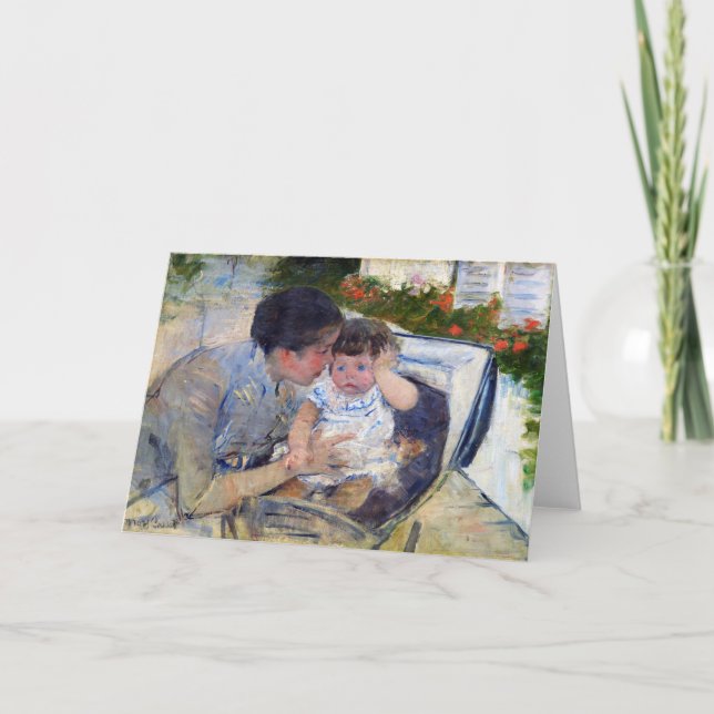 Mother Comforting the Baby, Mary Cassatt Card (Front)
