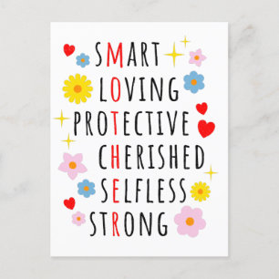 Mother: Cute list of adjectives making an acronym Postcard