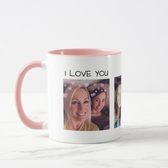 Mother Daughter Custom Photo Collage Mug (Left)