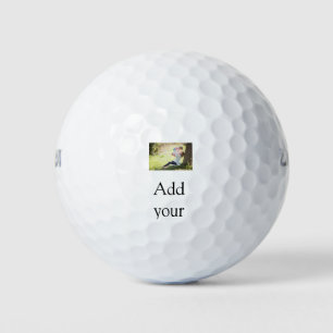 Mother daughter family photo add name picture text golf balls