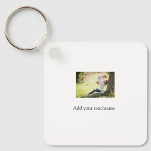 Mother daughter family photo add name picture text keychain
