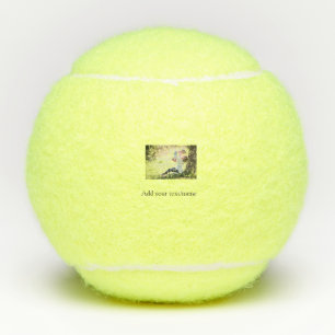 Mother daughter family photo add name picture text tennis balls