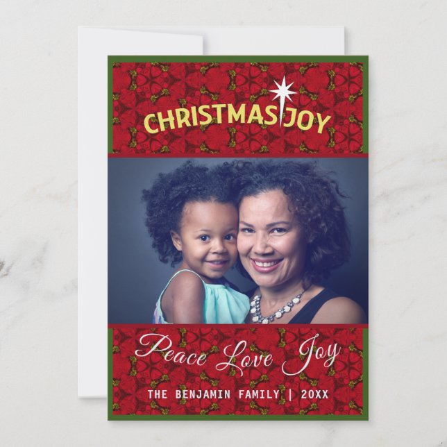 Mother Daughter Family Photo Christmas Personalize Card (Front)