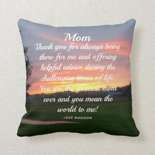 Mother Daughter Love Letter Sunset Personalized Throw Pillow