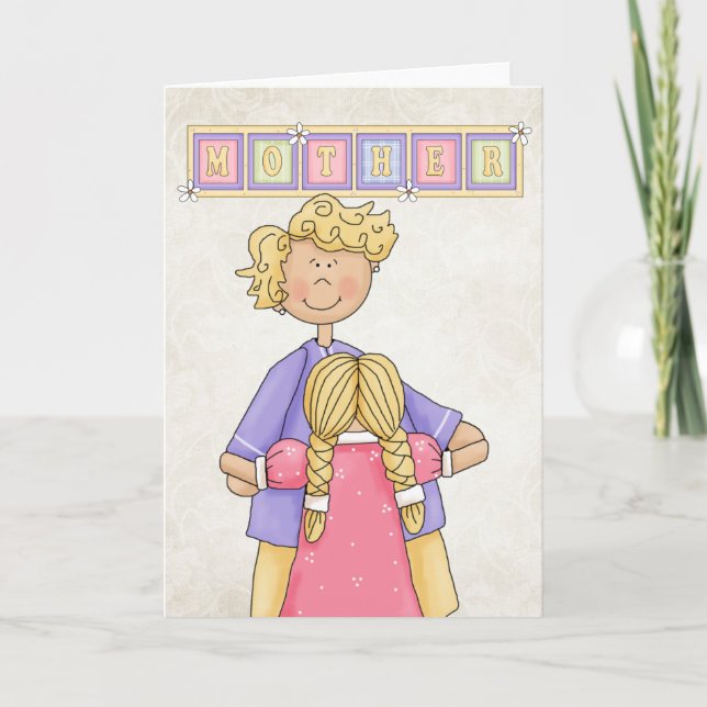 Mother/Daughter Mother's Day Blank Greeting Card (Front)