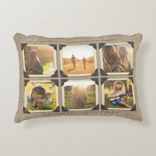 Mother Daughter Personalized Instagram Photo Grid Decorative Pillow