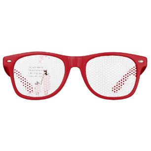 Mother & Daughter Pink Heart Silhouette Retro Sunglasses