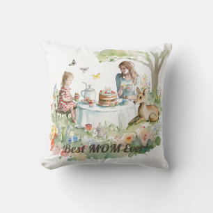 Mother Daughter Tea Party Throw Pillow