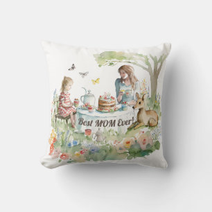 Mother Daughter Tea Party Throw Pillow