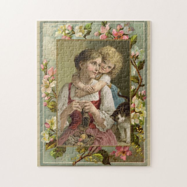 Mother & Daughter Vintage Reproduction Jigsaw Puzzle (Vertical)