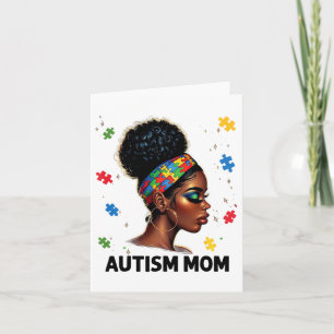 Mother Day African Black Autism Mom Afro Autism Aw Card