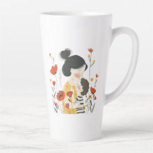 Mother Day Asian Japanese Theme Son Gift For Mom Latte Mug