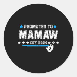 Mother Day Mom 2024 Promoted To Mamaw Est 2024  Classic Round Sticker