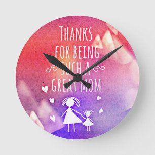 Mother Day Round Clock