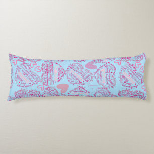 Mother days hearts 01.Pink Lblue BG Body Pillow