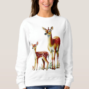 mother deer and fawn sweatshirt