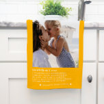 Mother Definition | Modern Minimal Photo Tea Towel<br><div class="desc">This simple and sweet towel has the definition of a mother in trendy, modern typefaces with charming hearts and a spot for names. All colours can be customized. Minimal one photo template for a gift anyone would love. Mother's Day is the perfect opportunity to show ALL the moms in our...</div>