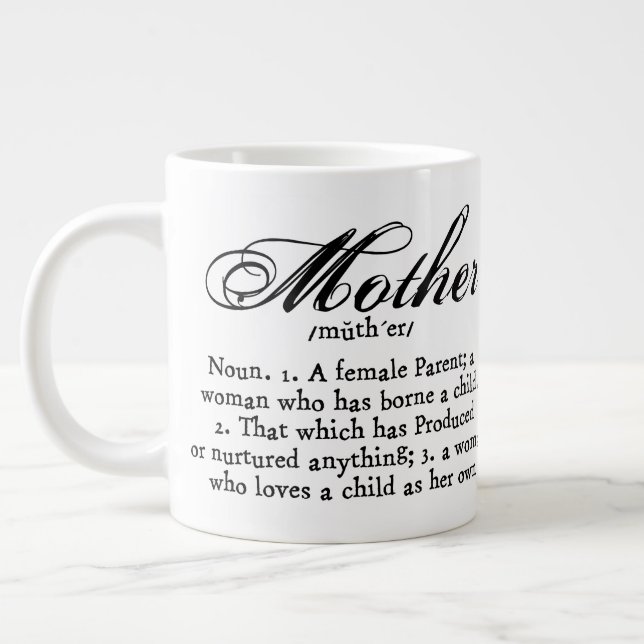 Mother Definition, Mother's Day Large Coffee Mug (Left)