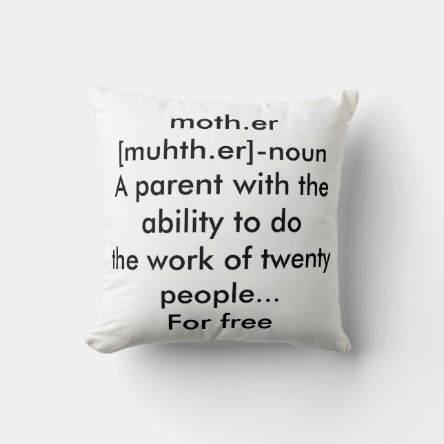 Mother Definition Throw Pillow (Front)