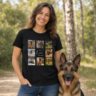 Mother dog mom photo collage black T-Shirt