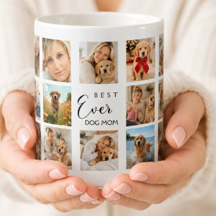 Mother dog mom photo collage white black coffee mug