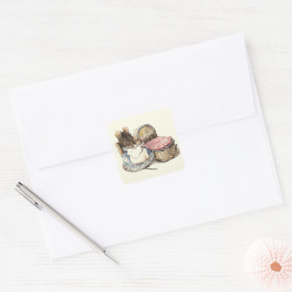 Mother Dormouse and her Child Square Sticker
