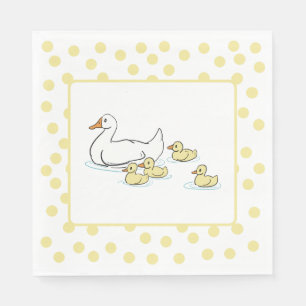Mother Duck and Duckling Baby Shower Paper Napkin