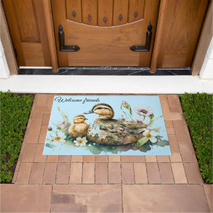 Mother Duck and Duckling Doormat