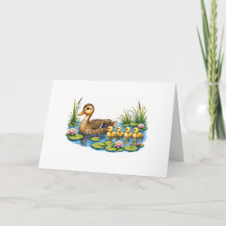 Mother Duck and Ducklings Card